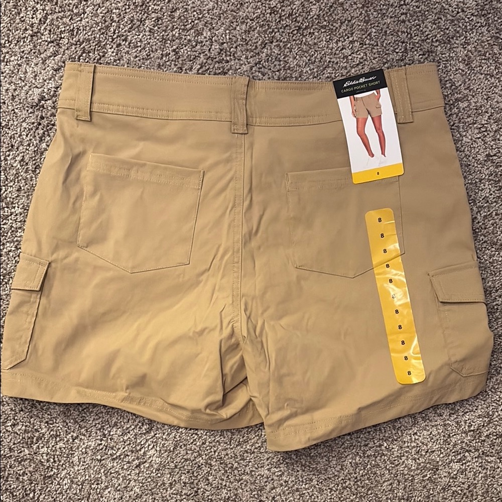 Women's Tan Cargo Shorts - Picture 3 of 3
